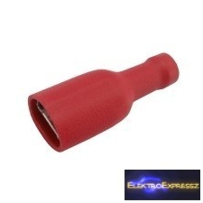 Szigetelt csúszósaru aljzat 6.3mm, 0.5-1.5mm piros úszófelszerelés