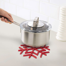  Szilikon edényalátét - jégkristály - piros - 17 cm karácsonyfadísz