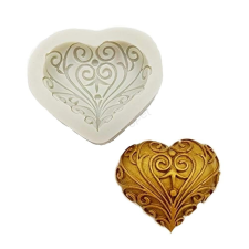 Szilikon fondant és marcipán mintázó-Díszes szív 6x7cm sütés és főzés