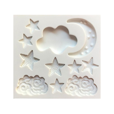 Szilikon fondant és marcipán mintázó – Felhő, csillag és hold sütés és főzés