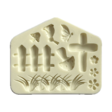 Szilikon fondant és marcipán mintázó-Kerti motívumok 9x10 cm sütés és főzés