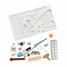 Szilikon fondant és marcipán mintázó-Orvosi műszerek 8,3x14,5cm sütés és főzés