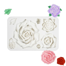 Szilikon fondant és marcipán mintázó-Rózsák 8,7x13,2cm sütés és főzés