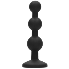  Szilikon gyöngyös Diamond Butt Plug - Fekete anál