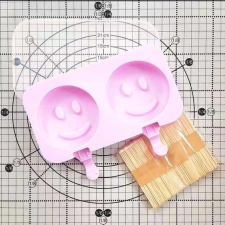  Szilikon jégkrém készítő smile, 2 adagos, pálcikával sütés és főzés