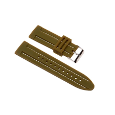 Szilikon óraszíj, navy zöld/fehér varrás, 26mm óraszíj