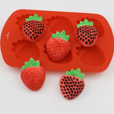  Szilikon Süti- és Mousse Forma – Eper 6 részes sütés és főzés