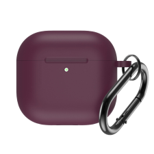  Szilikon tok Airpods 4-hez, karabinerrel - bordó fülhallgató, fejhallgató tok