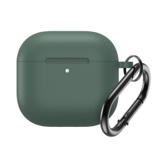 Szilikon tok Airpods 4-hez karabinerrel - zöld fülhallgató, fejhallgató tok