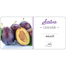  Szilva lekvár öntapadós műanyag alapú cimke 6 db/csomag dekorációs kellék