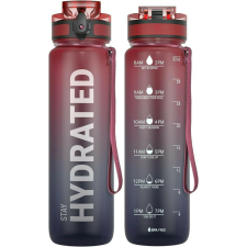Színátmenetes, Feliratos Kulacs Szivárgásmentes Kupakkal - 1000 ml - Bordó/Kékesfekete kulacs, kulacstartó