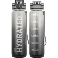 Színátmenetes, Feliratos Kulacs Szivárgásmentes Kupakkal - 1000 ml - Szürke/Fekete kulacs, kulacstartó