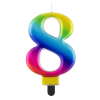  Színes 8-as Galaxy számgyertya, tortagyertya