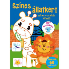 Színes állatkert - színes vonalkás kifestő nagy matricákkal gyermek- és ifjúsági könyv