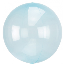 SZÍNES Áttetsző Crystal Gömb Blue Fólia lufi 45 cm party kellék