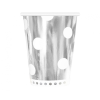 SZÍNES B&amp;C Polka Dots Silver, Ezüst papír pohár 6 db-os 266 ml