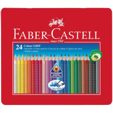 Színes ceruza FABER-CASTELL Grip háromszögletű fémdobozos 24 db/készlet színes ceruza