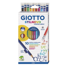 Színes ceruza GIOTTO hegyezővel, radírral 10 db/készlet színes ceruza