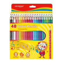 Színes ceruza készlet 18 cm háromszögletű Keyroad 48 klf. szín színes ceruza