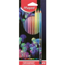 Színes ceruza készlet, háromszögletű, MAPED "Deepsea Paradise", 12 különböző szín színes ceruza