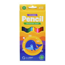  Színes ceruza készlet, hatszögletű Bluering® 12 klf. szín , Bálnás színes ceruza