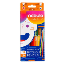  Színes ceruza NEBULO kétvégű háromszögletű 12 db/készlet színes ceruza