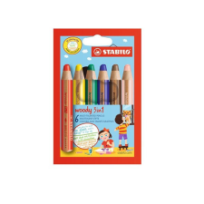  Színes ceruza STABILO Woody 3in1 hengeres vastag 6 db/készlet színes ceruza