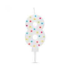  Színes Csillagos Tortaszámgyertya 8 party kellék