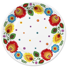 Színes Cutout papírtányér 8 db-os 18 cm party kellék
