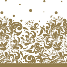 SZÍNES Díszes Gold szalvéta 20 db-os 33x33 cm party kellék