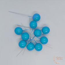  Színes drótos bogyó - 2,5 cm - kék dekorációs kellék