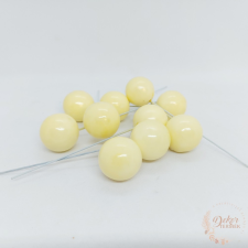  Színes drótos bogyó - 2,5 cm - krém dekorációs kellék