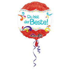 SZÍNES Du bist der Beste fólia lufi 43 cm party kellék