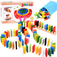  Színes fa domino 300 darabbal fajáték