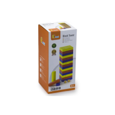 Színes fa Jenga torony 48 darabos készlet puzzle, kirakós