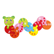 Színes fa kígyó puzzle számokkal puzzle, kirakós