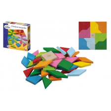 Színes fa mozaik játék puzzle, kirakós