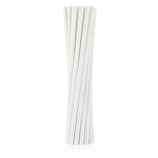 SZÍNES Fehér White papír szívószál 12 db-os party kellék