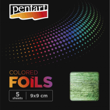  Színes fólia lap 9x9 cm 5 lap/csomag, zöld dekorációs kellék