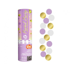 Színes Gold-Lilac-White konfetti kilövő 15 cm party kellék