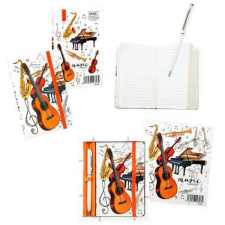  Színes hangszeres jegyzetfüzet tollal - 14x9 cm - Javier füzet