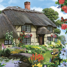 SZÍNES Házikó Countryfield szalvéta 20 db-os 33x33 cm party kellék