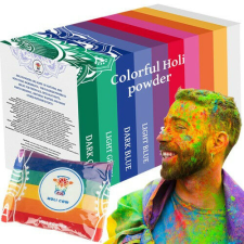Színes Holi por - fotózáshoz és bulikhoz, 10x100g készlet party kellék