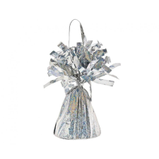 SZÍNES Holographic Silver, Ezüst léggömb, lufi súly party kellék