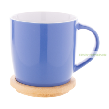  Színes kerámia bögre, bambusz tetővel, 370ml bögrék, csészék