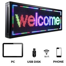  SZÍNES kültéri led fényújság , futófény 165x37 cm led rendszer tartozék