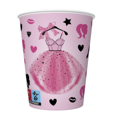 SZÍNES Lányos Party Dress papír pohár 8 db-os 250 ml party kellék