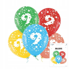 SZÍNES LÉGGÖMBÖKBŐL ÁLLÓ KÉSZLET A 9-ES SZÁMMAL EGY SZÜLETÉSNAPI PARTIRA party kellék