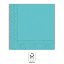 SZÍNES Light Blue Unicolour, Kék szalvéta 20 db-os 33x33 cm FSC party kellék