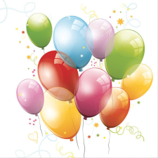 Színes lufis Balloons szalvéta 20 db-os 33x33 cm papírárú, csomagoló és tárolóeszköz